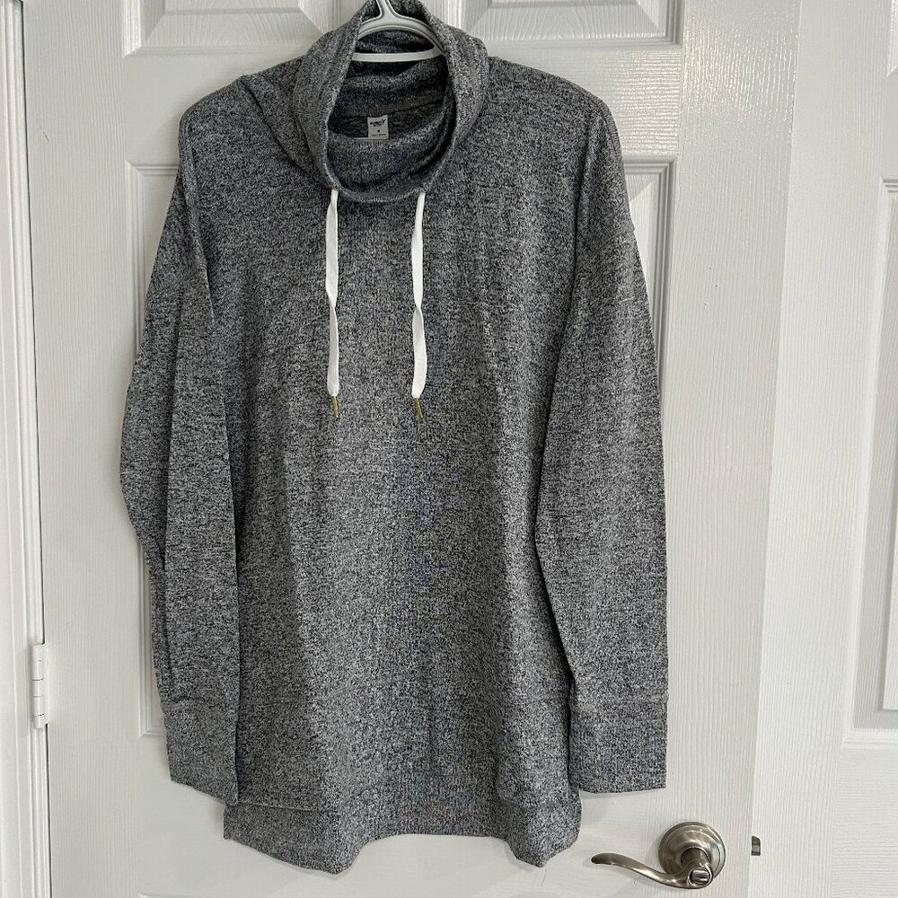 Women's Old Navy Mock-Neck Sweatshirt Tunic - Color:  Heather Gray - Size M